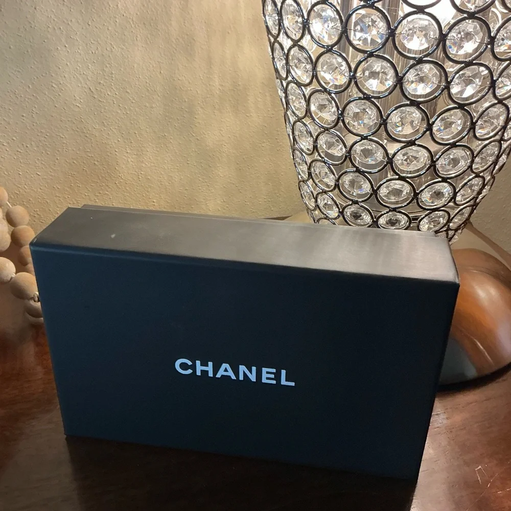Beautiful Chanel Camellia Coco Mark Coin Case Wallet Light Blue